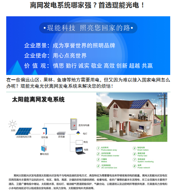 離網(wǎng)發(fā)電系統(tǒng)哪家強？首選琨能光電！